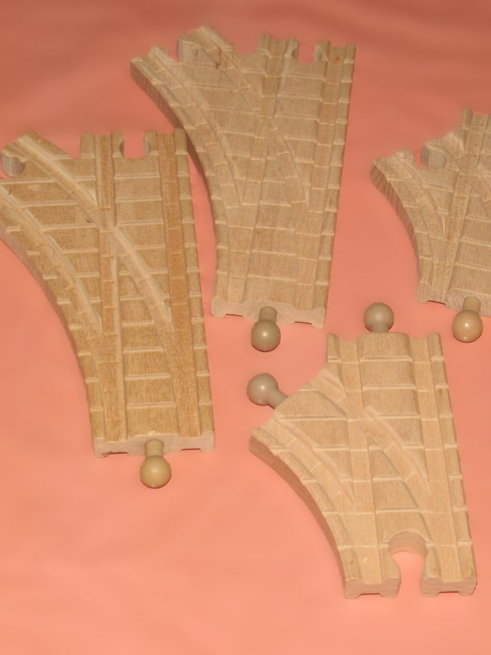 Thomas Wooden Railway Train Track 3 Large 3 Small Split Switch Clickety Clack